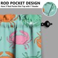 thumbnail image 5 of Kitchen Curtains 36 Inch Short - 3 Panel Set, Crab Sea Life Theme, Rod Pocket Window Curtain, 100% Polyester for Tropical Farmhouse Kitchen, Nautical Decor, Easy Wash, 5 of 6