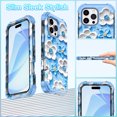 thumbnail image 5 of Casetego Phone Case for iPhone 16 Pro Max,Colorful Retro Oil Painting Print Flower Design Cute Floral Blossom Phone Cover Stylish Protective Phone Case for Girls Women,Blue, 5 of 9
