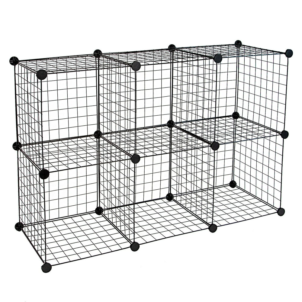WorkIt! Wire Storage Cubes Wire Shelving 6Cube Metal Organizer