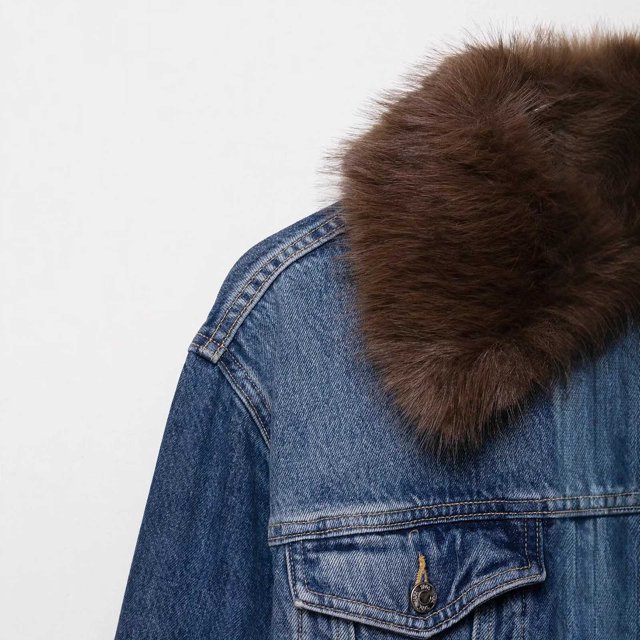 Ailaofu Veste en Denim Courte Style de Rue pour Femmes à Col, Manches Longues, Manteau Décontracté