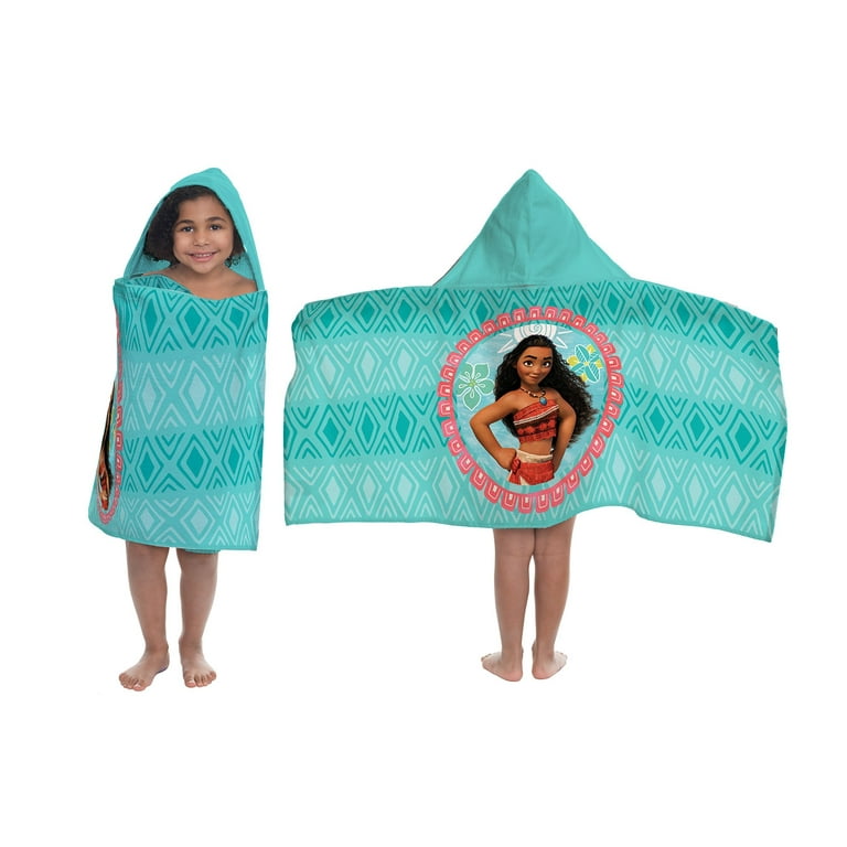 Disney Moana Hooded Towel 100 Cotton Teal