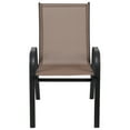 thumbnail image 5 of Flash Furniture 4 Pack Brazos Series Brown Outdoor Stack Chair with Flex Comfort Material and Metal Frame, 5 of 15