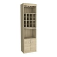 thumbnail image 6 of Bar Cabinet Of Pine, 71" Tall, Double Door Storage With Two Shelves, 16 Wine Rack Sections, 12 Glass Rack, Retractable Serving Tray, Bottle Liquor , Beige In High, Style, Spaces,, 6 of 6