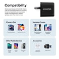 thumbnail image 5 of Powertek 20W USB-C PD + USB-A Dual Port Wall Charger, Carbon Design, Black, 5 of 7