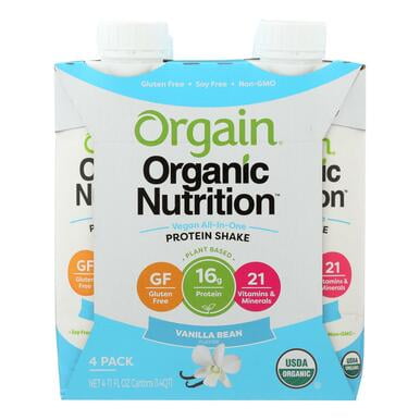 Orgain, Vegan Organic Nutrition Shake, Sweet Vanilla Bean, 11oz