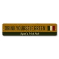 thumbnail image 2 of Drink Yourself Green Novelty Sign, Metal Wall Decor - 4x18 inches, 2 of 4