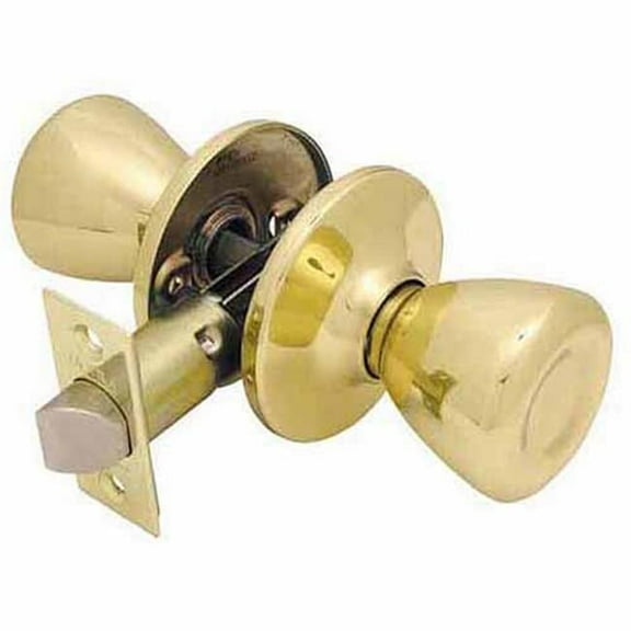 World & Main 83962 Passage Door Lockset US3, Polished Brass