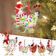thumbnail image 3 of dajkiuy Christmas Chicken Ornaments, Fun Scarf Chicken Festive Decoration, Acrylic Chicken Hanging Ornament for Christmas Tree - Christmas Decor Indoors Home Party, 3 of 3