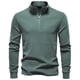 thumbnail image 5 of pstuiky Camisas casuales de manga larga para hombre, Top cálido de terciopelo alemán con media cremallera y cuello alto de manga larga de color liso para hombre Tops de hombre m, 5 of 5