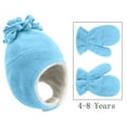 thumbnail image 4 of IDALL Baby Sun Hat,Winter Hats Two Piece Winter Fleece Solid Color Warm Children'S Hat And Gloves Ushanka,Trapper Hat Light blue S, 4 of 7