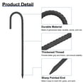 thumbnail image 3 of 6 Paquete de Estacas de Rebar, Estacas de Tierra J Hook, Estacas de Carpa de Acero Galvanizado, Sujetador de Jardín para Viento Negro de 12", 3 of 6