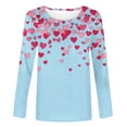 thumbnail image 4 of NuoCaiYun Women'S T-Shirt Valentine'S Day Print Casual Crew Neck Oversized Pullover Ladies Long Sleeve Tops, 4 of 6