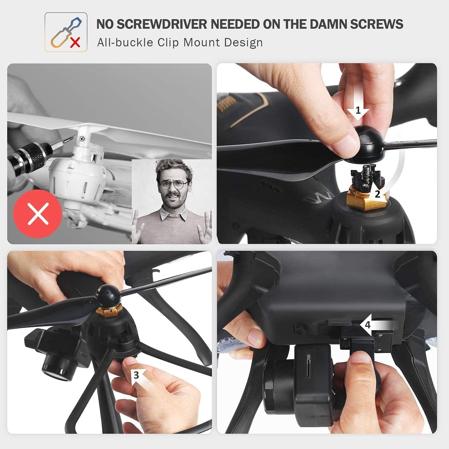 DROCON DC-08 5G WiFi FPV Drone, 1080P Full HD Camera, Screwdriver-Free RC Quadcopter for Beginners