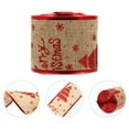 thumbnail image 3 of 10 Yards Burlap Craft Ribbon Christmas Printed Gift Wrapping Burlap Ribbon (Red), 3 of 9