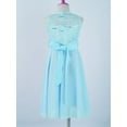 thumbnail image 4 of RUNQHUI Flower Girl Dress Big Girls Sequined Lace Chiffon Sleeveless Pageant Wedding Party Dress Porm Light Blue 8, 4 of 7