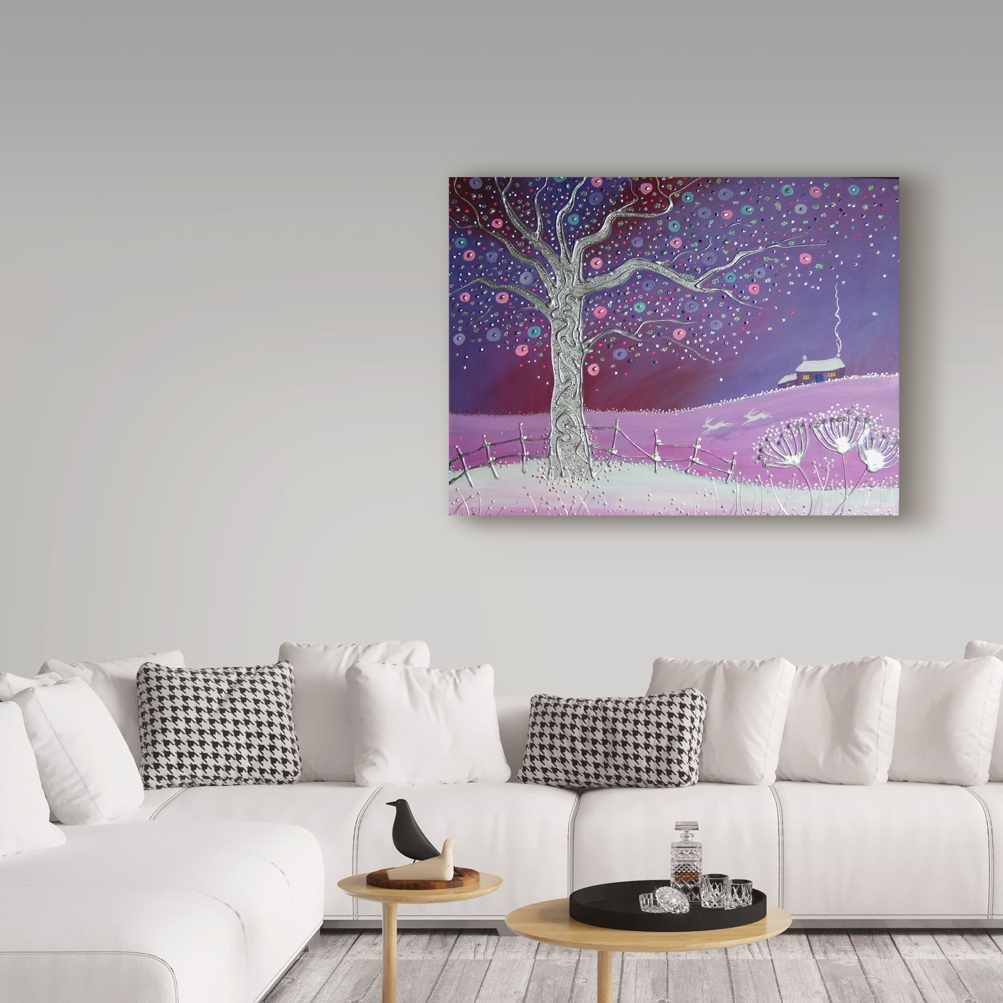 Trademark Fine Art 'Winter Magic Purple' Canvas Art by Angie Livingstone