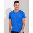 thumbnail image 4 of Hansber Men's UPF 50+ Rash Guard Swim Shirt Short Sleeve Rash Vest Quick Dry Muscle Workout Sports Lake Blue L, 4 of 7