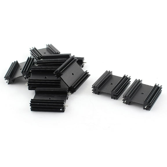 Unique Bargains 10Pcs Aluminum Heat Radiator Heatsink Cooling Fin 34x25x12.8mm Black