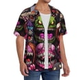 thumbnail image 4 of Haiem Monstrous Cartoon Characters Men's Casual Shirts Short Sleeve Button Down Shirts Fashion Textured Summer Beach Shirt-Medium, 4 of 7