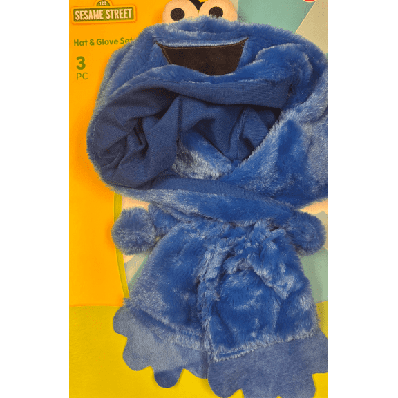 Sesame Street - Cookie Monster Hat and Glove Set (24  Months)