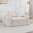 thumbnail image 3 of Convertible Sofa Bed, 2 in 1 Fold Out Floor Couch with Pillows, Memory Foam, Corduroy, Space-Saving Seating for Living Room, Beige, 3 of 12