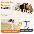 thumbnail image 6 of HomePerch Hospital Bed Table with Wheels, Height Adjustable Overbed Table with Tilting Tray, Rolling Laptop Desk for Bed Sofa Couch Home Office Workstation, White, 6 of 10