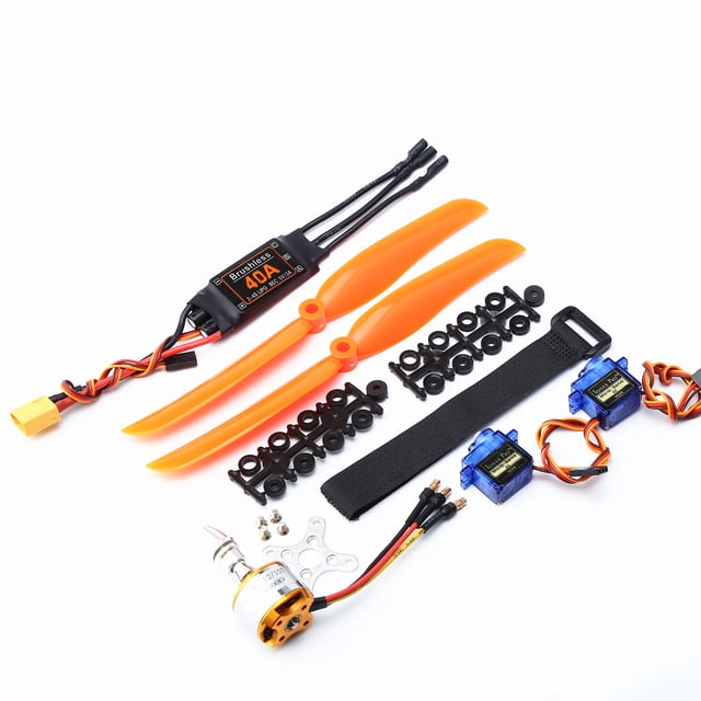 1400KV A2212 Brushless Motor with 40A ESC (XT60 Plug), 2pcs 9g SG90 Servos, 2pcs 8060 Propellers, and Assorted Accessories Kit for RC Models - 2-3S Li-Po Compatible, 342W Max Power, 5V/3A BEC Output