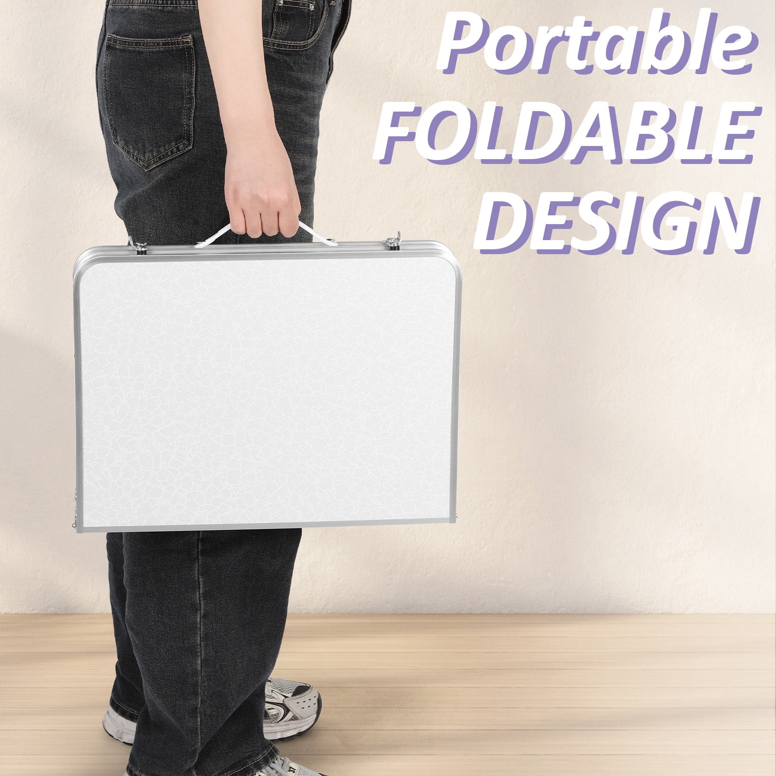 23.62*11.81in Low Folding Table Folding White Table Versatile Space Saving Design Easy to Store Lightweight Durable Indoor Outdoor Use Ideal for Picnics Camping and Small Spaces