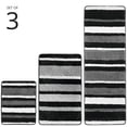 thumbnail image 2 of mDesign Striped Microfiber Bathroom Spa Mat Rugs/Runner, Set of 3 - Black/Gray, 2 of 9