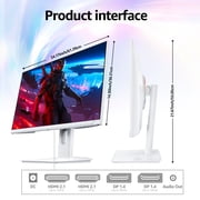 Gawfolk 27 4K 160Hz IPS Gaming Monitor, AMD FreeSync, 120% sRGB, Adjustable Stand, HDMI 2.1/DP 1.4 - White