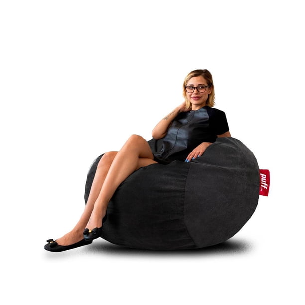 Sillón Puff Mediano muy cómodo Gamuza Negro Puff MX Puff MX Gamuza Negro Mediano