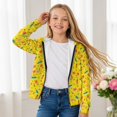 thumbnail image 5 of POLERO Zip-Up Hoodie Sweatshirt Girls Kids Teens Yellow Cartoon Pencil Lightweight Long Sleeve Hooded Jacket with Pockets Cute Teen Girl Boy Clothes 11-13 Years, 5 of 7