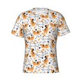 thumbnail image 4 of Vsdgher Cute Dog Print Men's Dry Fit Mesh Athletic Shirts Moisture Wicking Tennis T-Shirt Tops, 4 of 9