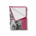 thumbnail image 2 of Lion Soft Flannel Fleece Throw Blanket, Portrait of an Exotic Safari Animal with a Floral Head Wreath, Cozy Plush for Indoor and Outdoor Use, 50" x 60", Magenta Grey and White, by Ambesonne, 2 of 6