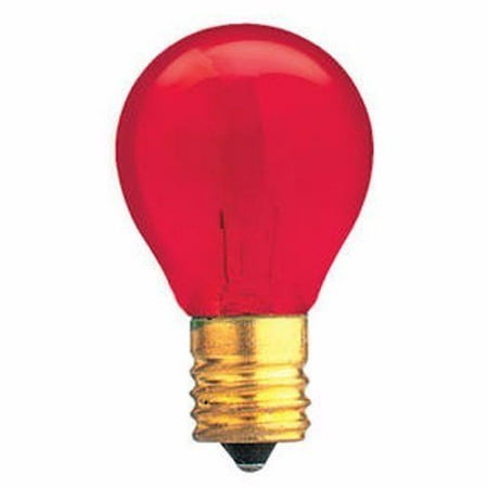 

Norman Lamps 10S11N-130V-TR - 130V 10W S11 Miniature Light Bulb Transparent Red (Pack of 25)