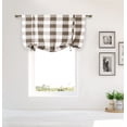 thumbnail image 1 of 2-Pack Kingston Checkered Pole Top Tieup Window Panel 42 in. W x 63" in. L in Grey, 1 of 1