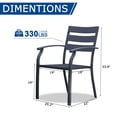 thumbnail image 2 of Patio Chairs Set of 4, Stackable Black Metal Dining Chairs with Armrest - 300LBS Capacity, Ideal for Garden & Backyard, 2 of 7
