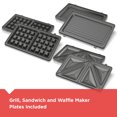thumbnail image 5 of BLACK+DECKER 3-in-1 Morning Meal Station™ Waffle Maker, Grill, or Sandwich Maker, Black/Silver, WM2000SD, 5 of 8