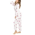 thumbnail image 5 of MODA NOVA Junior's Printed Long Sleeve Winter Flannel Pajama Sets Small Strawberry printed, 5 of 7