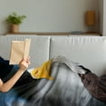 thumbnail image 3 of Eagle Soft Flannel Fleece Throw Blanket, Photo of the Head of Freedom in America with Blurred Background, Cozy Plush for Indoor and Outdoor Use, 70" x 90", Dark Brown Marigold Blue, by Ambesonne, 3 of 5
