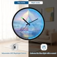 thumbnail image 5 of Indoor 12' Voice-Activated Luminous Decoration Wall Clock With LED Night Light Pastel Rainbow-colored, 5 of 8