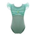 thumbnail image 1 of CHUANK Justaucorps de Danse Ballet Gymnastique pour Filles Enfants, Tutu, Manches à Volants, Froncé, Justaucorps en Maille, Ballerine, Cours de Danse, Performance, Tenue de Danse, 1 of 7