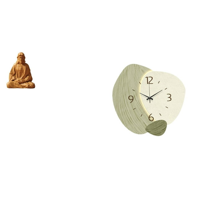 Estatua del Corazón de Jesús,Estatua del Sagrado Corazón de Jesús para decoración del hogar,Figura católica de Jesús,Reloj de pared,Reloj de pared silencioso Reloj de pared nórdico