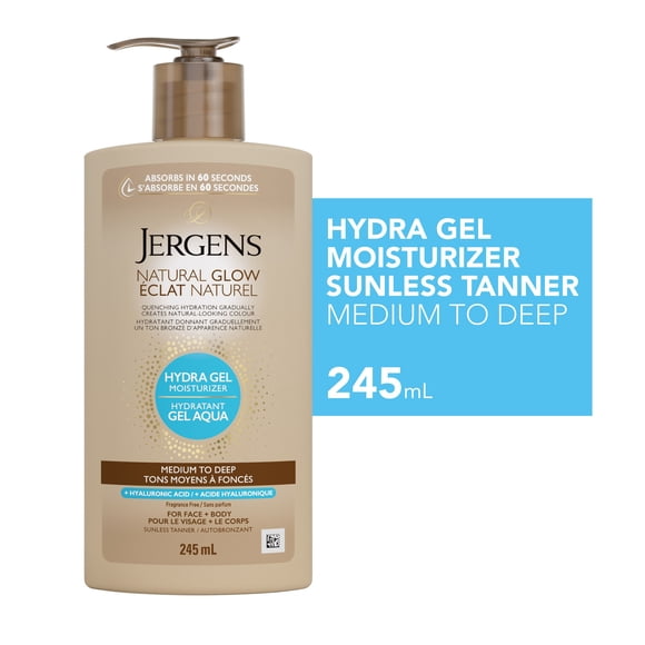 Jergens Natural Glow Hydratant Gel Aqua - Tons Moyens à Foncés