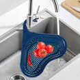thumbnail image 1 of Escurridor para fregadero de cocina, escurridor de cisne, práctico escurridor triangular para frutas, fideos, ensaladas, verduras, colador, escurridor Azul, 1 of 10