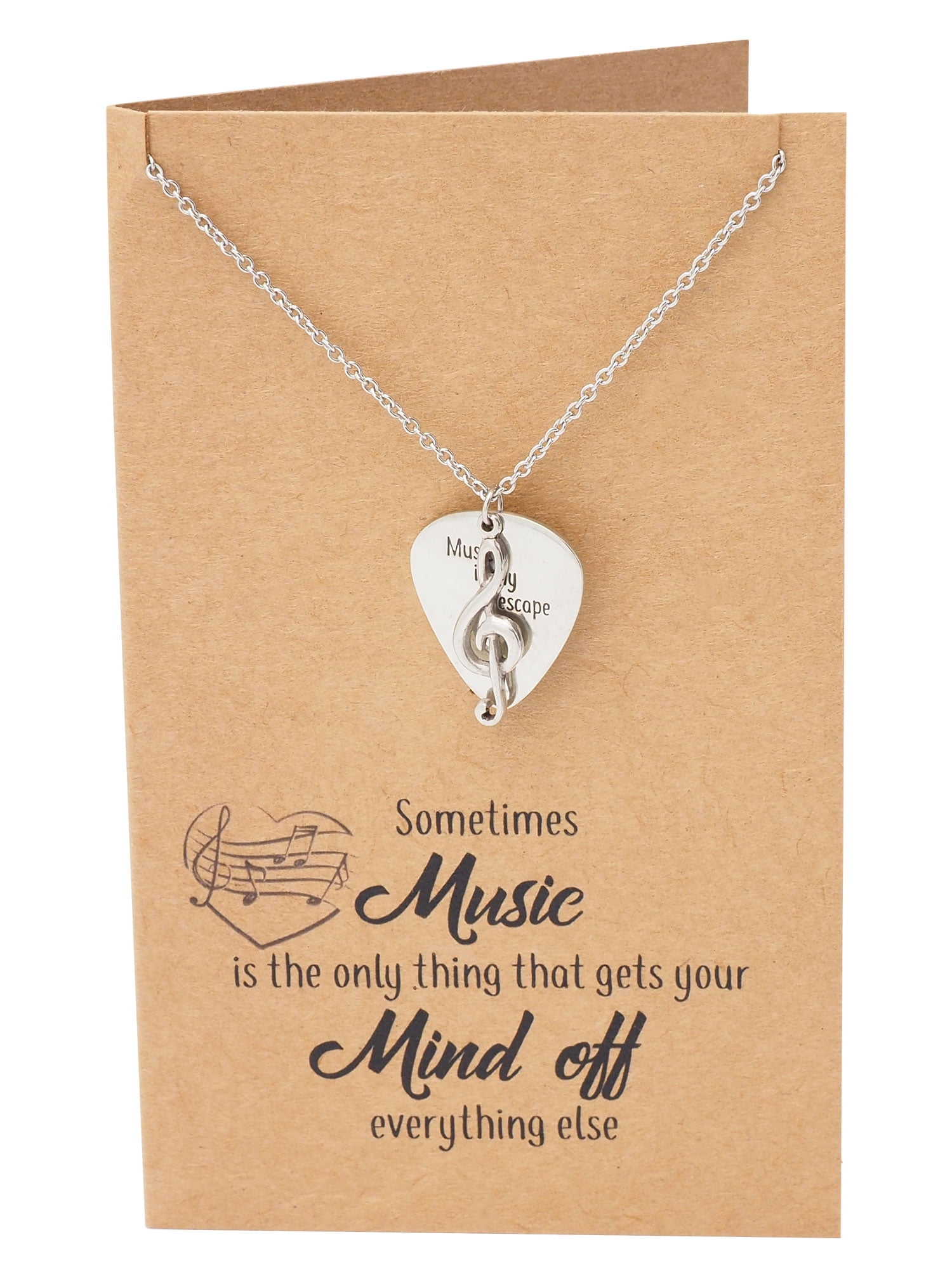 Guitar Music Note Guitar Pick Necklace Music Necklace Treble Personalize 