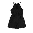 thumbnail image 2 of bar III Womens Dot Halter Romper Jumpsuit, Negro, Mediano, 2 of 2