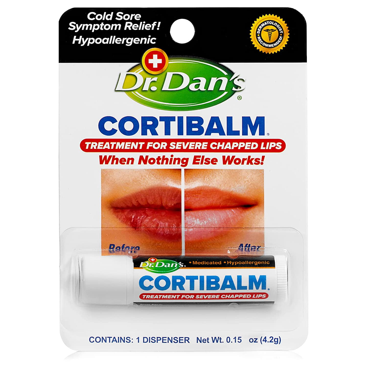 Dr. Dan's Cortibalm Treatment Severe Chapped Lips & Cold Sores, 0.15 oz