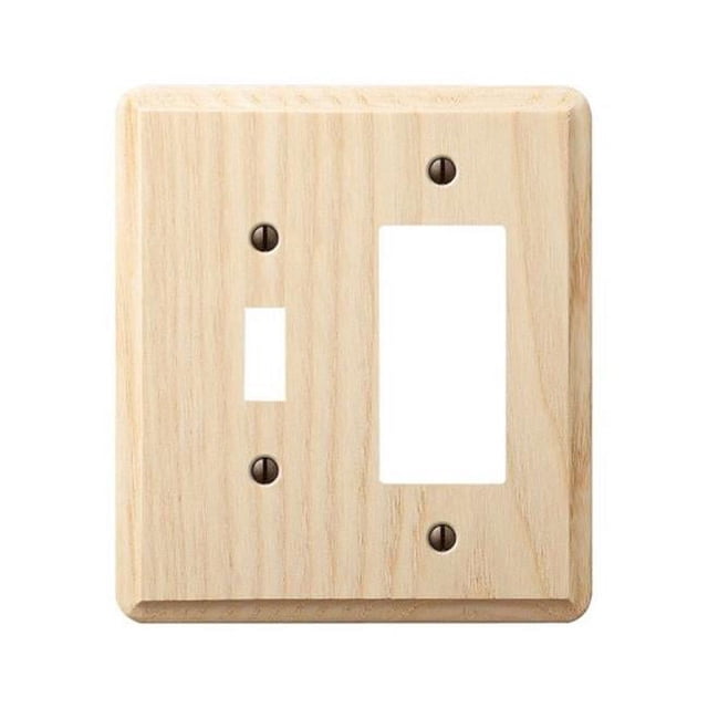 Amerelle 401TR Contemporary Unfinished 1 Toggle 1 Rocker-GFCI Wall Plate Ash