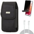 thumbnail image 1 of Case Belt Clip w Privacy Screen Protector w 6ft Long Type-C Cable for Samsung Galaxy S21 Plus - Rugged Holster, TPU Film Fingerprint Works, PD Fast Charger Cord Power Accessory Bundle, 1 of 17